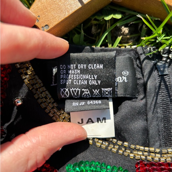 Vintage 80s Silk and Sequins Party Poinsettia Top - Picture 8 of 10